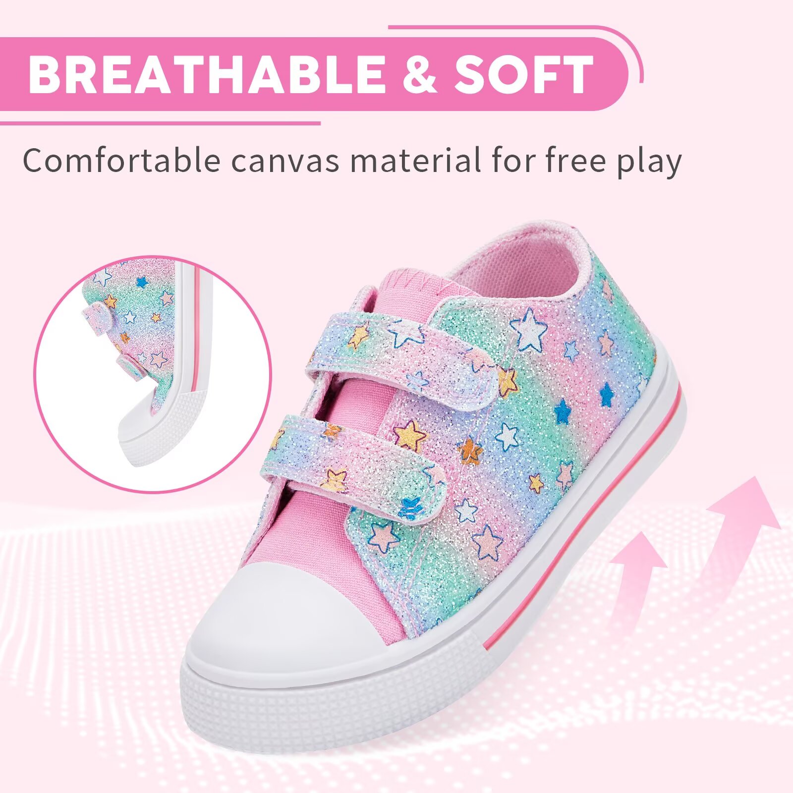 MOBYDICK Toddler Girls Low Top Canvas Sneakers photo 4