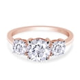 thumbnail image 2 of AFFY 3-Stone Engagement Ring for Women, 1.60CT Round Moissanite Diamond 18K Rose Gold over Silver-9, 2 of 6