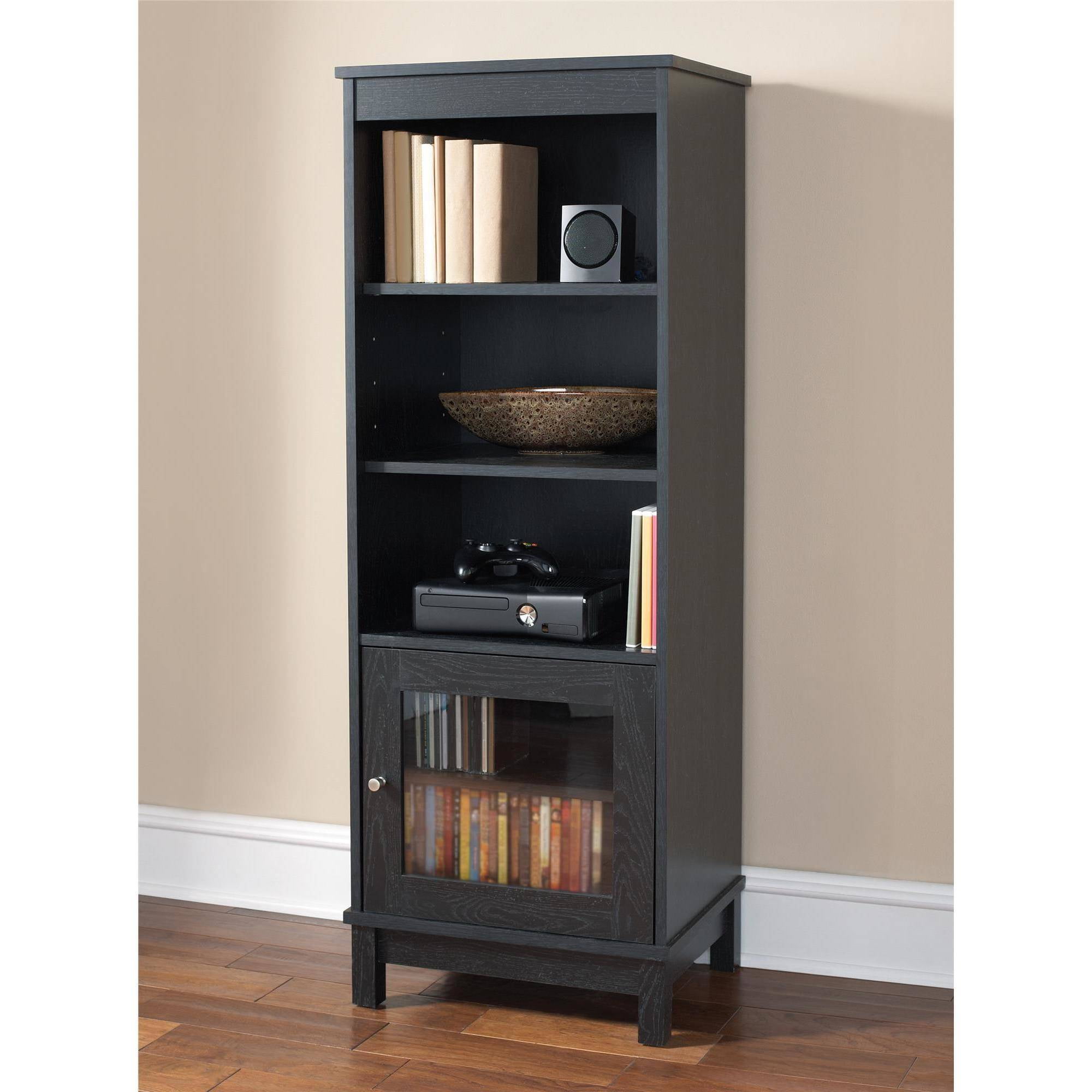 Mainstays Media Storage Bookcase Multiple Finishes Walmart Com