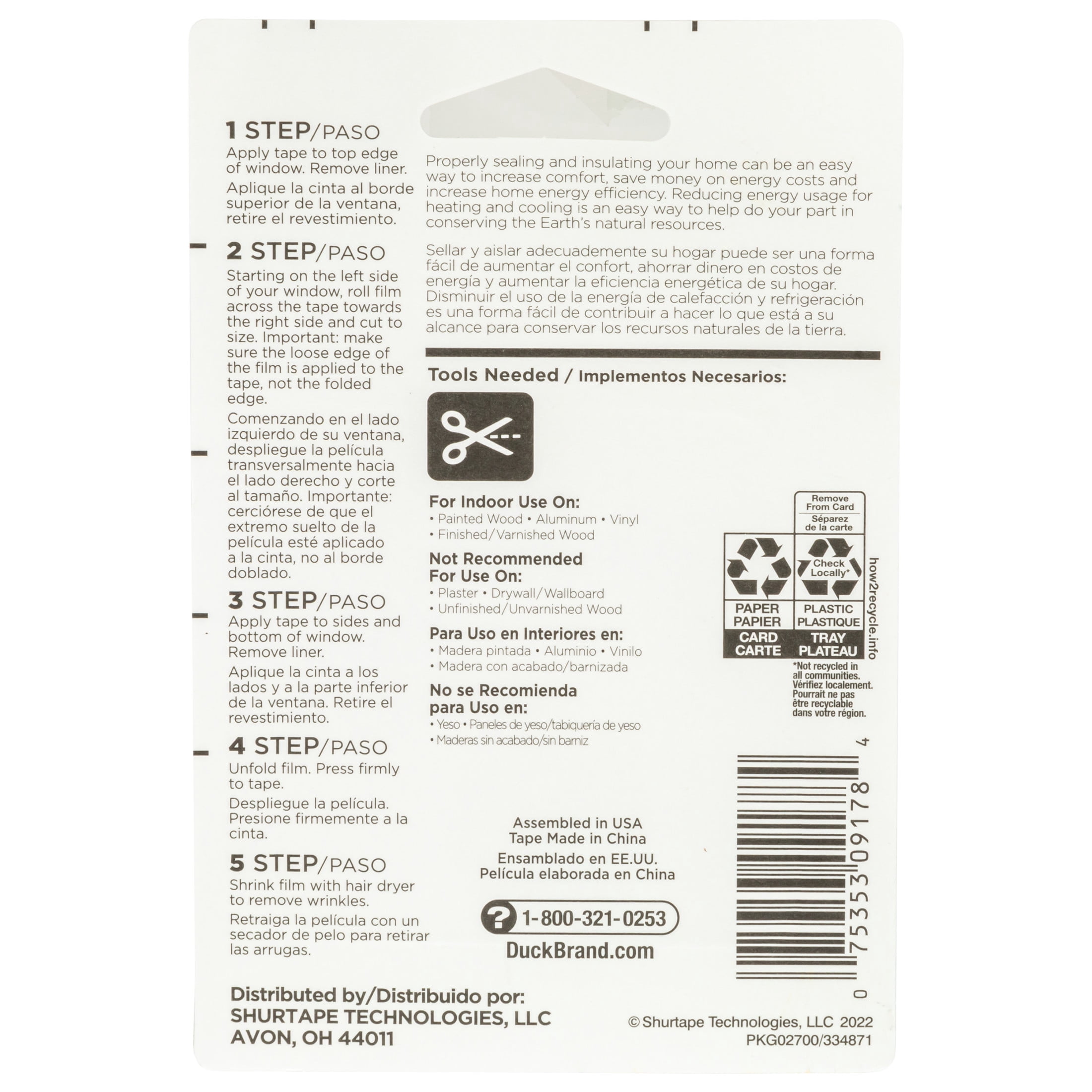 (2 pack) Duck Brand Clear Double-Sided Indoor Window Kit Tape, .25 in. x 24 ft.