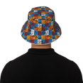 thumbnail image 5 of Fuzoiu colorful plaid Dinosaur Print Reflective Bucket Hat,Outdoor Hat for Men and Women,Bucket Hat for Travel Fishing Hunting Summer Camp, 5 of 6