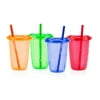 Nuby Wash Or Toss Cups With Straws, 10 oz
