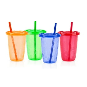 Nuby Wash Or Toss Cups With Straws, 10 oz, 2 Pack