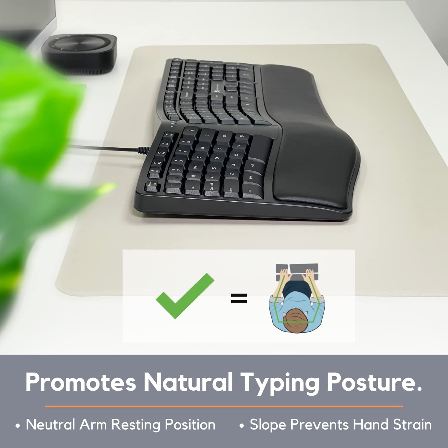 X9 Performance Ergonomic Wired Keyboard with Wrist Rest, Split Design, USB