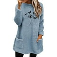 thumbnail image 4 of Aboser Sherpa Sweatshirt for Women Fuzzy Fleece Plush Shirts Trendy Floral Printed Loungewear Comfy Soft Long Sleeve Pullover Warm Sherpa Long Sweatshirts with Pockets, 4 of 5