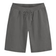 thumbnail image 3 of Sakmal Bermuda Mens Shorts Knee Length Board Elastic Waist Lightweight Solid 9 Inch Gray Mens Shorts 2XL, 3 of 4