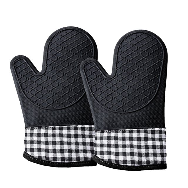 Bearachild 1 guante resistente al calor, guantes de cocina antideslizantes para horno microondas, guantes antiescaldado para cocinar, guantes de alta Herramientas y accesorios para hornear Negro Bearachild HA067775-02