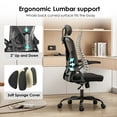 thumbnail image 2 of HSUNNS Ergonomic Office Chair, Lumbar Support, Adjustable Height Computer Desk Chair 300LBS Capacity with Armrests for Adults, Black, 2 of 8