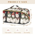 thumbnail image 4 of FORMRS Makeup Bag Travel Cosmetic Organizer for Women Fold Flat Zipper Pouch with Handle, Red Snowmen, 4 of 8