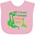 thumbnail image 3 of Inktastic My Grammy and Grandpa Love Me Grandson Dinosaur Boys Baby Bib, 3 of 4