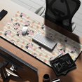 thumbnail image 2 of Long Mouse Pads for Desk,Beige Cow Flower Pattern Desk Mats on Top Of Desks, Desk Mouse Pad Extra Large with 3mm Non-Slip Base and Stitched Edge for Gaming,Office,Work,Home 35.4"x15.7", 2 of 6