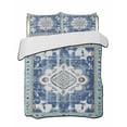 thumbnail image 2 of Blue Boho Full Size Down Alternative Comforter, Lightweight Comforter Quilt Bedding Set with Pillow Shams Farmhouse Bohemian Medallion Oriental Flower All Seasons Bed Comforter Duvet Insert 78"x90", 2 of 7