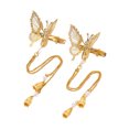 thumbnail image 1 of Dalazy 2 Pcs Fête Voyage Randonnée Femmes Barrette Vintage Cosplay Insecte Pince à Cheveux Déco Photo Bijoux Argent Or, 1 of 6