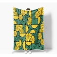 thumbnail image 3 of Boho Abstract Colorful Floral Throw Blanket, Vintage Retro Patchwork Yellow Green Flower Botanical Geometric Aesthetic Groovy Flannel Throw Blanket for Chair Bed Sofa Couch, 60X80IN, 3 of 4