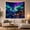 Aurora Glass Dome, variant on Aurora Over Snowy Cabin with River, Serene Celestial for Nature Lovers, Northern Lights Wall Art, Christmas Gift, Tapestry Wall Hanging for Bedroom and Living Room