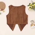thumbnail image 4 of WOYY Girls Cowboy Suede Tassels Vest Solid Color Button Party Waistcoat, Sizes 5-14, 4 of 6