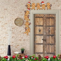 Gingerbread Man Door Sign - Rustic Metal Christmas Decor for Indoor/Outdoor Christmas Gifts Festive Wall Art for Living Room & Office-Wall Pediments