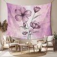 thumbnail image 2 of Pink Floral Tapestry for Bedroom Wall Hanging Tapestry, Vintage Botanical Gradient Pastel Painting Ceiling Backdrop Tapestries Poster Blanket Wall Decor for Teens Room Living Room Dorm 39" x 59", 2 of 8