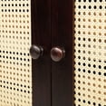 thumbnail image 4 of Noble House Queen Murphy Bed, Pine Wood Frame with Rattan Panel, Charging Station & Storage Drawer, Espresso, 4 of 21