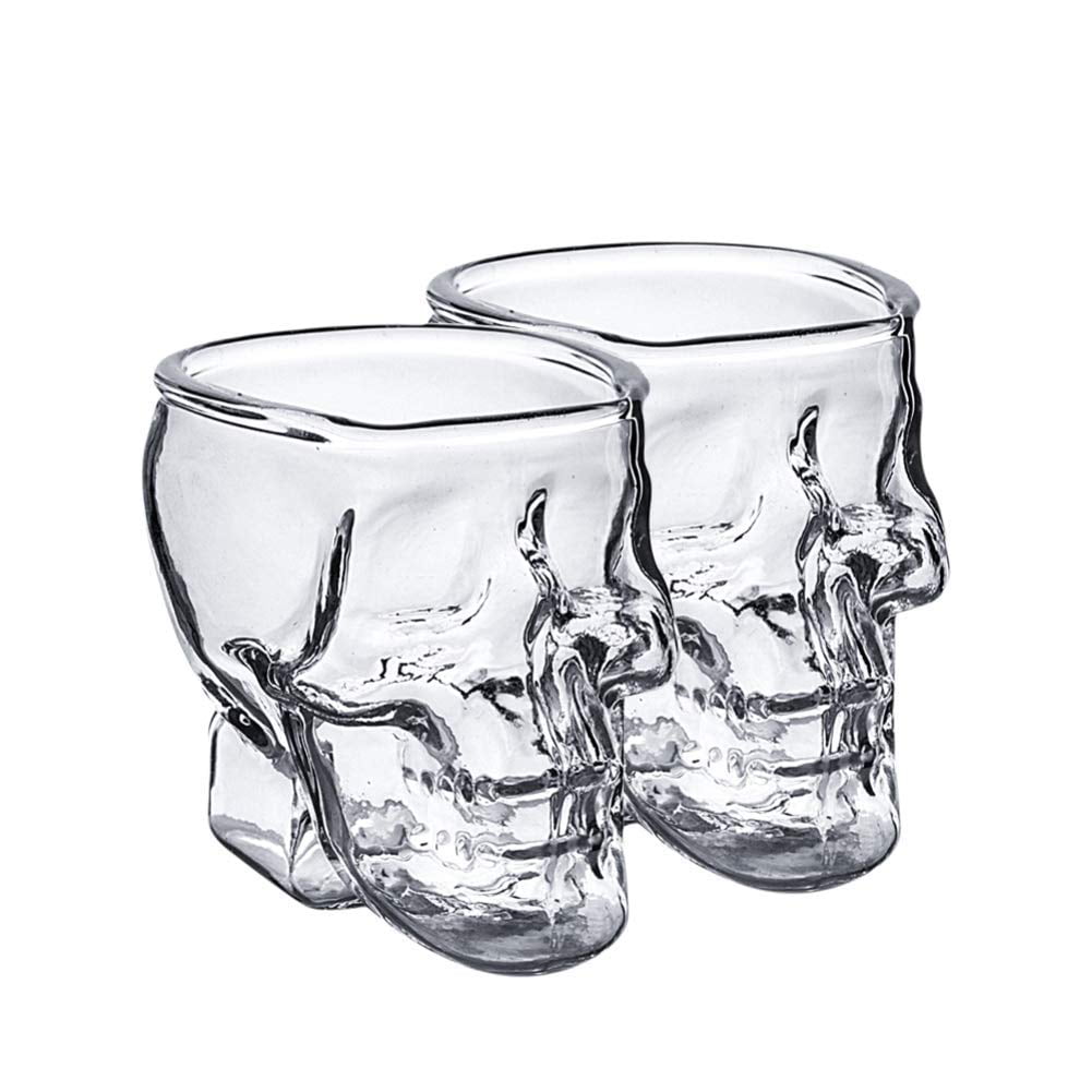 Skull Shot Glass  Set of 4 Transparent Crystal Skull Shot Glasses New 