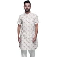 thumbnail image 1 of Atasi Mens Summer Kurta Shirt Printed Long Kurta Cotton Cambric Ethnic Shirt, 1 of 1