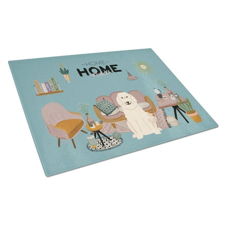 

Carolines Treasures CK7928LCB Great Pyrenese Sweet Home Glass Cutting Board Large 12H x 16W multicolor