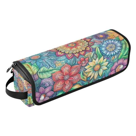 Hair Tools Travel Bag with Removable Heat Resistant Mat for Straighteners, Curling Iron and Haircare Accessories Vibrant and Colorful Flower