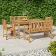thumbnail image 1 of vidaXL 5 Piece Garden Dining Set Solid Wood Teak, 1 of 5