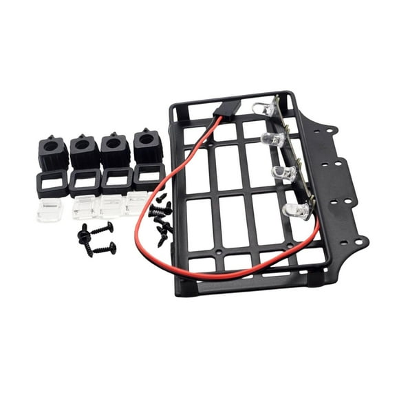 RC 1/12 Ratch de techo Carrier de equipaje Rack de equipaje Servido accesorio de pieza de repuesto para MN82 1:12 Accesorios de automóviles de rastreo Pantalla de lámpara cuadrada