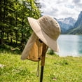 thumbnail image 5 of UPF 50 Wide Brim Bucket Hat with Neck Flap Breathable Sun Protection Fishing Hat for Men Women Summer Outdoor Hiking Gardening, 5 of 6