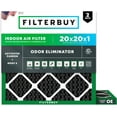 thumbnail image 1 of Filterbuy 20x20x1 MERV 8 (MPR 600) Odor Eliminator, Pleated HVAC AC Furnace Air Filters (2-Pack), 1 of 8