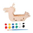thumbnail image 4 of perfeclan Wooden Dragon Boat Craft Model,Kindergarten Coloring Toy,Doodle Painting Gifts,Kids Handicraft Toy for Projects dragon boat A, 4 of 9