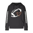 thumbnail image 4 of Holzkary Game Day Hooded for Women Funny Football Graphic Shirt Waffle Knit Game Day Pullover Hoodies Long Sleeve Sweatshirt Knit Hoodie Sweatshirt Football Graphic Pullover Sweater Dark Grey S, 4 of 5