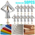 thumbnail image 2 of 50 Pcs Fixations pour Plâtre Antirotation Kit d'Ancrage pour Cloison Sèche Tube d'Expansion Stable Ancres Type Papillon Ancre de Fixation Murale avec Vis pour Panneau de Plâtre Panneau de Fibres Panneau Creux, 2 of 10