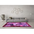 thumbnail image 3 of Ahgly Company Indoor Round Abstract Purple Contemporary Area Rugs, 4' Round, 3 of 4