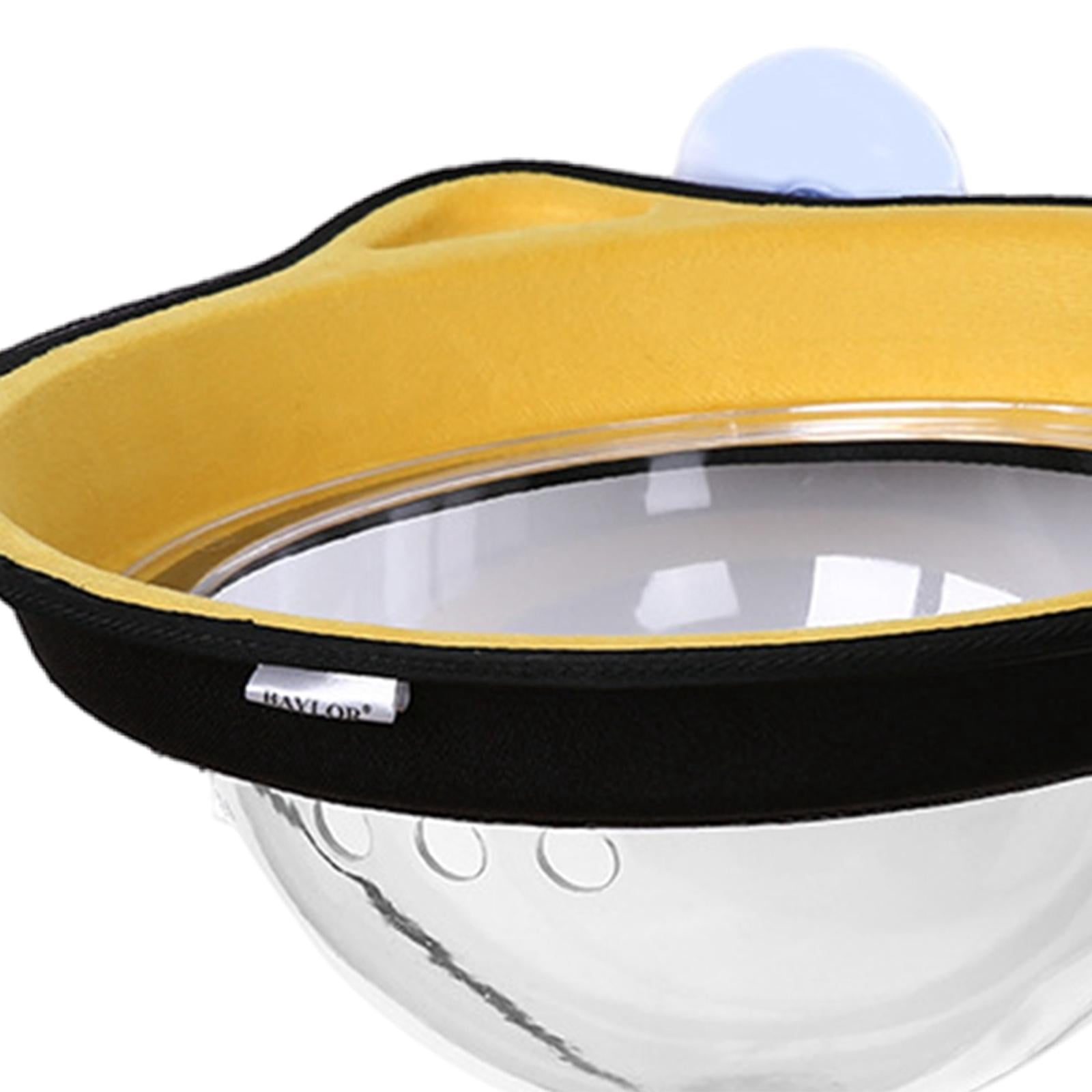 Cat Window Hammock Space Hanging Nest Cat Seat Window Mounted Cat Bed Cat Shelf Suction Window Perch for Napping Overlooking Yellow