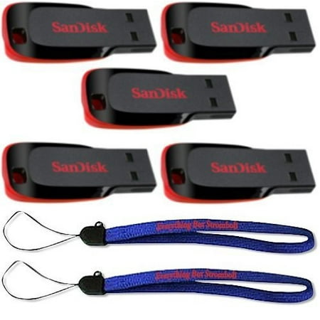Pen Drive Laser Pointer Writing - SanDisk Cruzer Blade 8GB (5 pack) USB 2.0 Flash Drive Jump Drive Pen Drive SDCZ50 - Five Pack w/ (2) Everything But Stromboli (TM) Lanyard