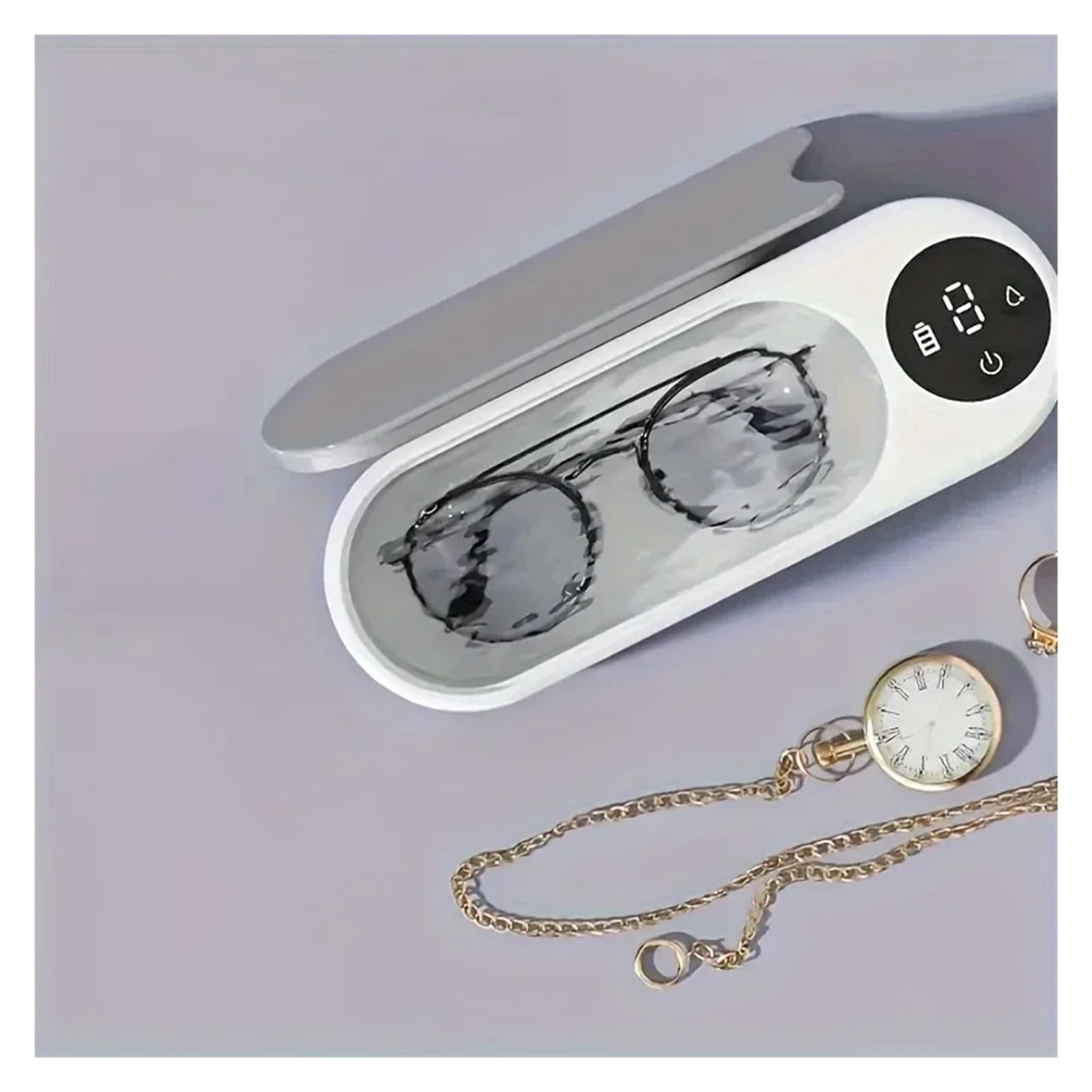 Multifunctional USB Charging Eyeglass Cleaner - 360° Ultrasonic Stereo Cleaning, Deep Cleans Glasses, Jewelry, Makeup Brushes