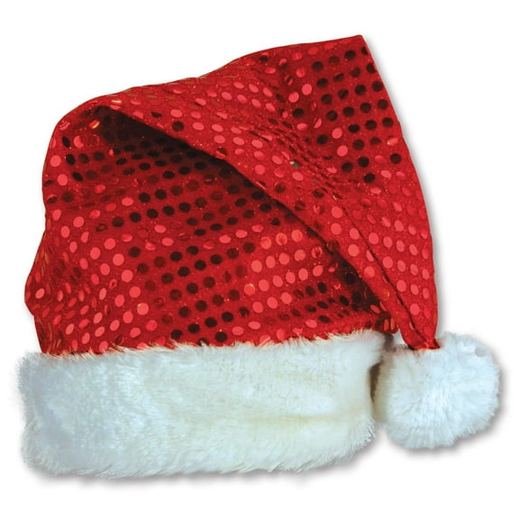 12 Pack Beistle Christmas Sequin-Sheen Santa Hat