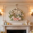 thumbnail image 4 of BiFandian Easter Bunny Wreath, Hanging Artificial Flower Door Sign Decorations, Spring Happy Easter Door Hanger for Farmhouse Porch Wall Fireplace Decor, 4 of 6