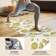 thumbnail image 4 of Yellow Lemon Fruit Slices White Pattern Hot Yoga Mat Towel Non Slip for Hot Yoga - Quick-Drying Yoga Mat Cover with 4 Corner Pockets with Travel Bag - Hot Yoga Towel Non Slip 74"x26", 4 of 6