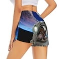 thumbnail image 3 of Xecao's Astronaut in Outer Space for a double-layer running short for women, perfect for gym, tennis, and more, featuring a convenient pocket., 3 of 9