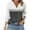 2-Gray, variant on Womens Tops 3/4 Sleeve Lapel Color Block Stripe V-neck T-shirt Black S,Tops for Women