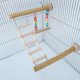 thumbnail image 3 of Juguete de madera con soporte de perca de pájaro, columpio de loro, escalera de escalada, jaula de pájaros, juegos de gimnasios para perico cockatiel Lovebirds Feliz Sencillez, 3 of 5