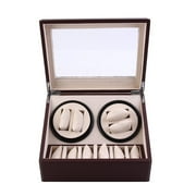 Brown Fashionable 10 Grid Leather Watch Box Organizer Jewelry Display Storage Case