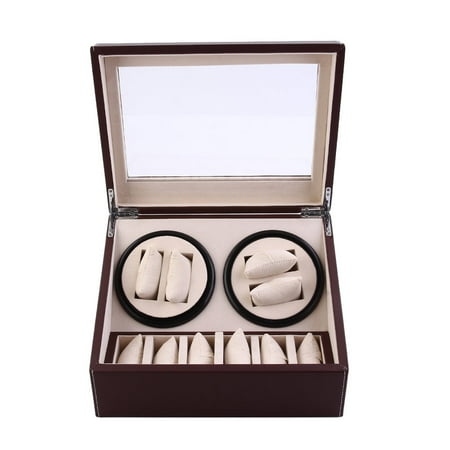 Brown Fashionable 10 Grid Leather Watch Box Organizer Jewelry Display Storage Case