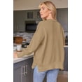 thumbnail image 2 of ORUYROP Women's Crewneck Batwing Long Sleeve Sweater 2023 Fall Oversized Ribbed Knit Side Slit Pullover Top, 2 of 7