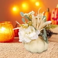 thumbnail image 3 of Calabaza artificial con flores Centro de mesa de calabaza de otoño Decoración decorativa de de Acción de Gracias para la oficina de Acción de 21cmx18cm, 3 of 7