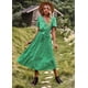 thumbnail image 3 of Vestido con estampado de lunares bohemio de TEELYNN para mujer, vestido informal de verano con escote en V y manga corta para playa, vestidos largos de cintura alta con fajas 2023, 3 of 5