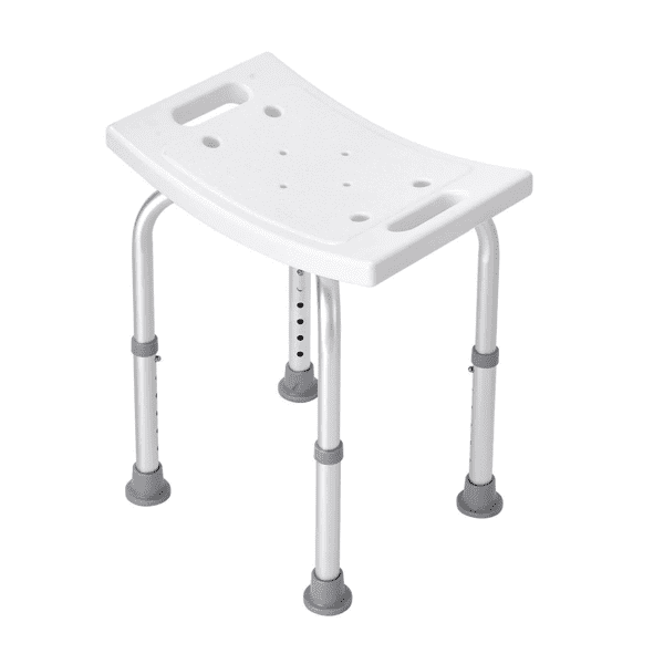 Shower Chair, Adjustable Height Shower Stool with Built-in Handles, Non-Slip Bath Bench Seat for Inside Shower or Tub, 350 lbs Capacity, for Elderly, Disabled & Handicap